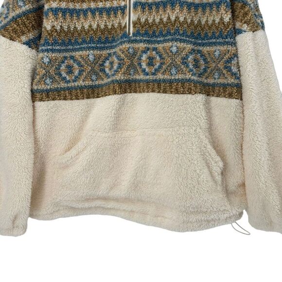 Entro Southwestern Sherpa Jacket Quarter Zip Pullover Womens Size M Relaxed Fit - Picture 5 of 9
